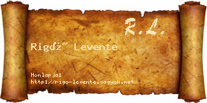 Rigó Levente névjegykártya